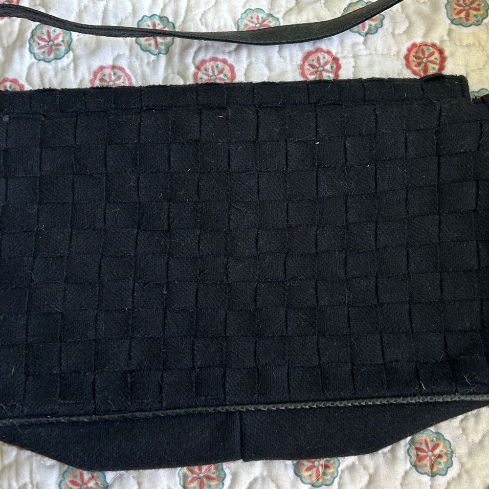 BCBG Black felt bag with sequins